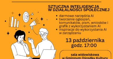 Zapraszamy na warsztaty: Sztuczna inteligencja w działalności społecznej